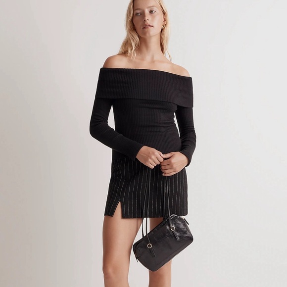 Madewell Off-Shoulder Long-Sleeve Sweater Top Size Medium - Picture 2 of 6